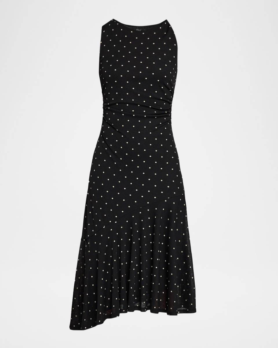 Daija Sleeveless Polka Dot Midi Dress